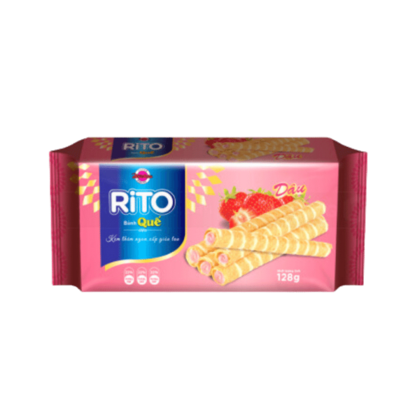 Rito wafer roll with strawberry cream